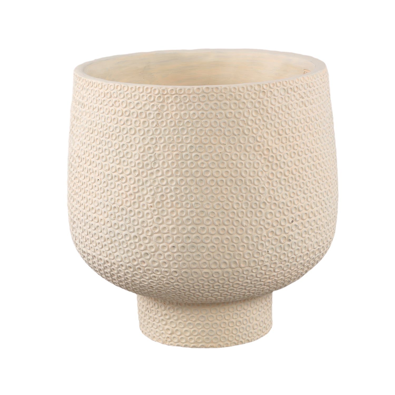 Laim Crème Cement Ronde Pot met Stippenpatroon XXL 40x40x40 cm