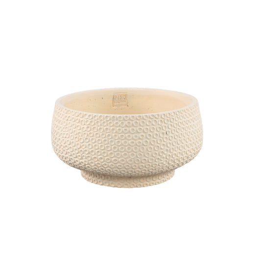 Laim Cream Cement Ronde Schaal Set van 4 Stuks met Stippenpatroon - 4 Sets 15x30x30 cm