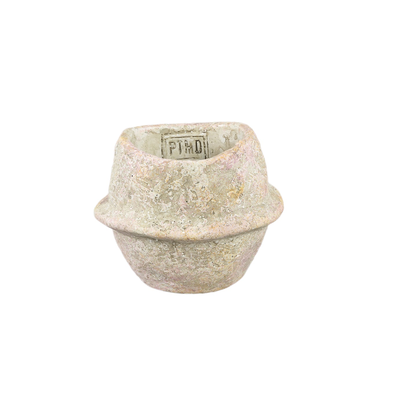 Haania Beige Cement Ronde Pot Met Middenlijn XS Set Van 12 Stuks - 12 Sets 8x10x10 cm