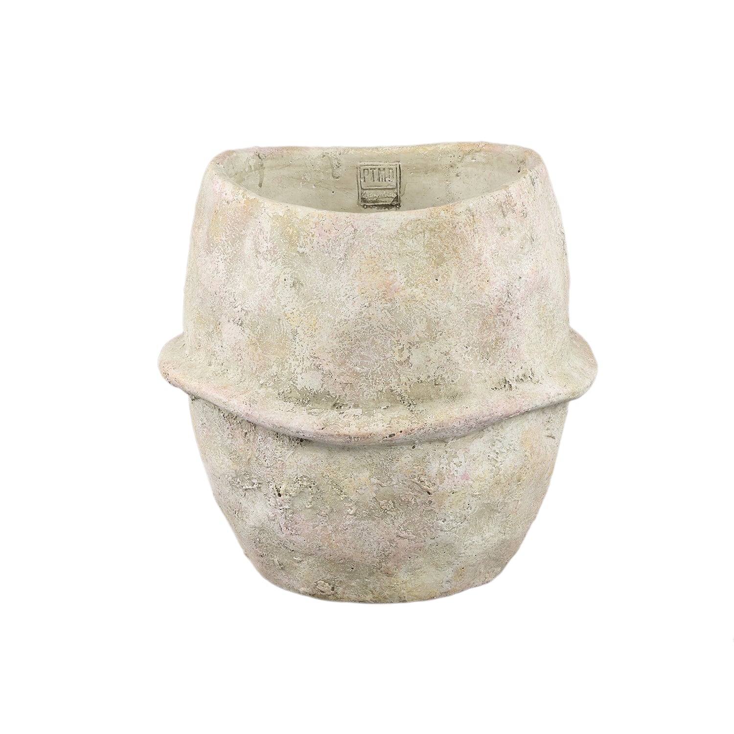 Haania Beige Cement Ronde Pot Met Middellijn XL 30x30x30 cm