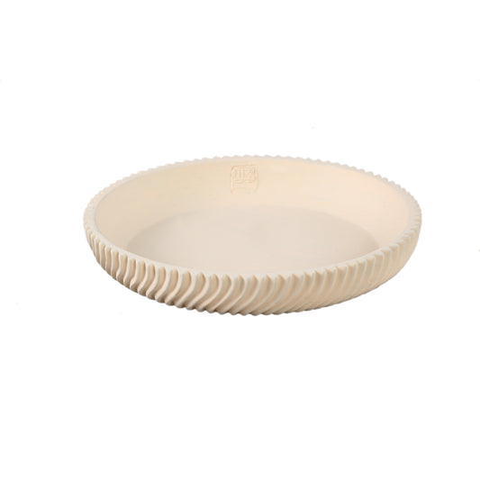 Lianna Crème Cementschaal Rond Met Lijnenpatroon Set Van 6 Stuks M - 6 Sets 6x35x35 cm