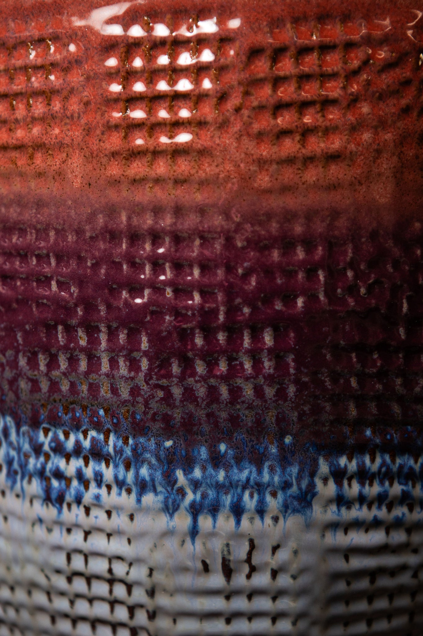Elana Purple Round Ceramic Bowl Ombre Pattern L