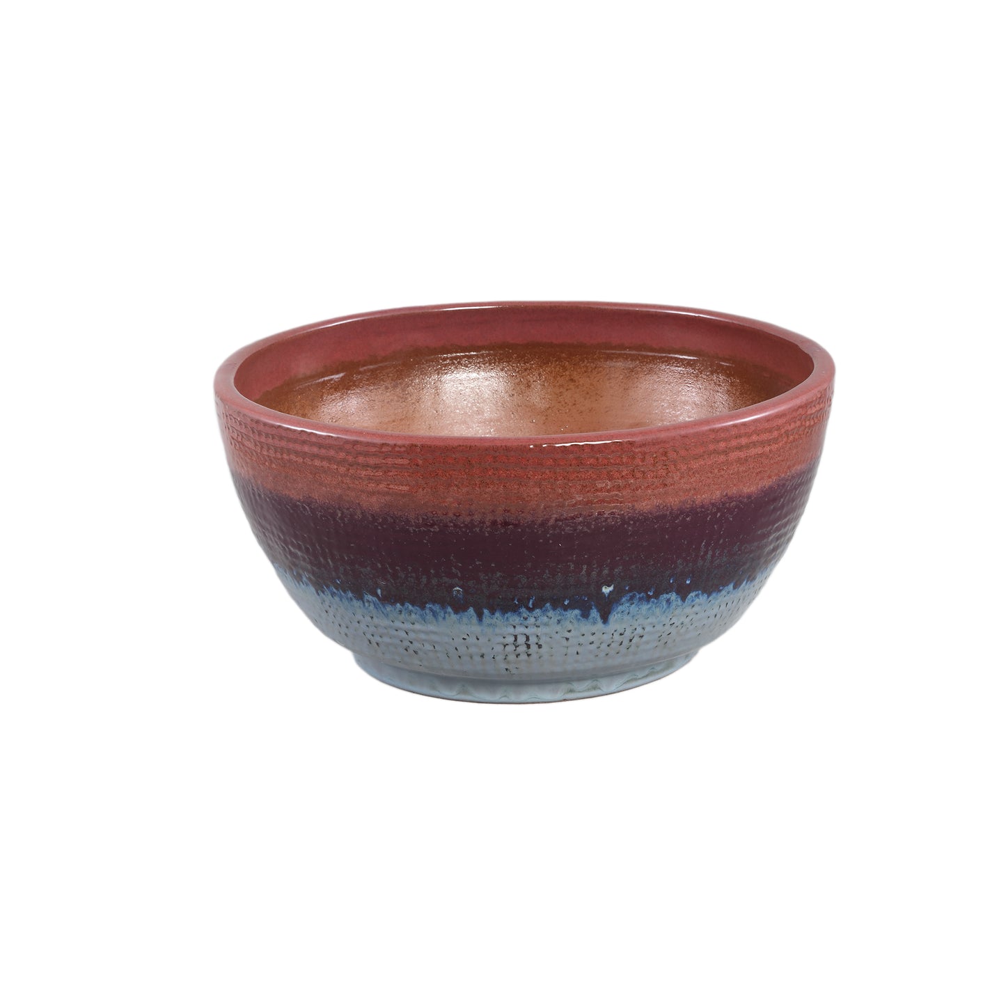 Elana Paarse Ronde Keramische Schaal Met Ombrepatroon M 20x42.5x42.5 cm