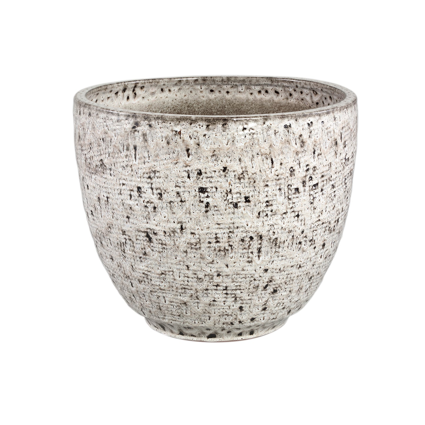 Elana Witte Keramische Pot Met Grijs Patroon XXL 44x50.5x50.5 cm
