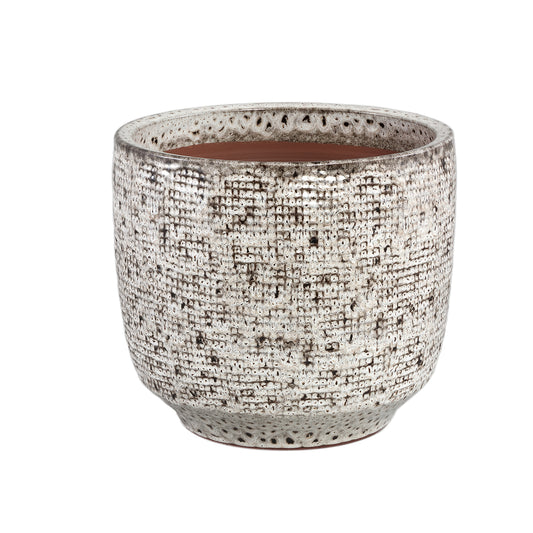 Elana Witte Ronde Keramische Pot Met Grijs Patroon XL 35x39x39 cm