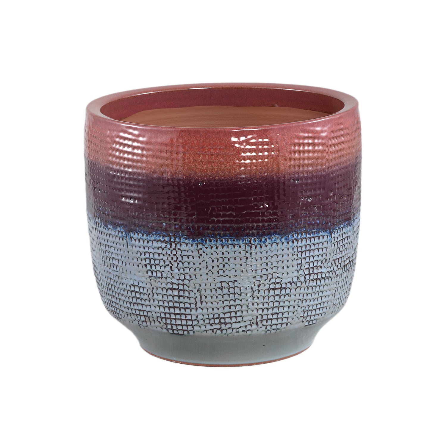 Elana Paarse Ronde Keramische Pot Met Ombré Patroon XL 35x39x39 cm