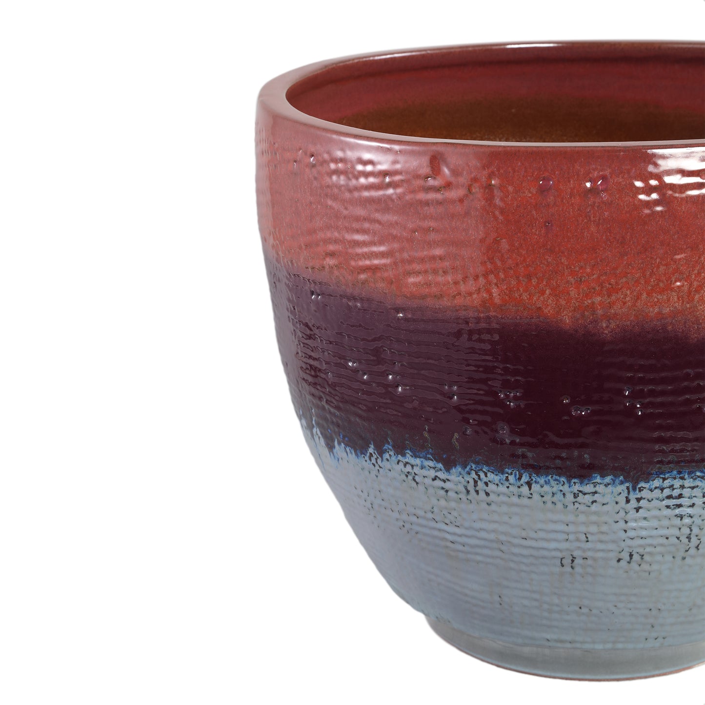 Elana Purple Round Ceramic Pot Ombre Pattern L