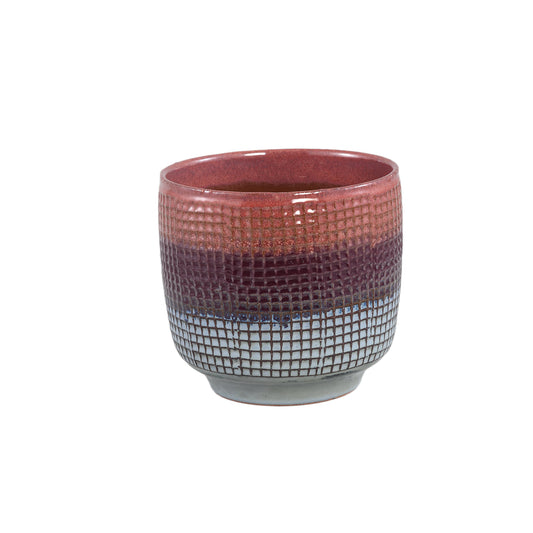 Elana Paarse Ronde Keramische Pot Ombre-Patroon M Set van 4 - 4 Sets 18.5x19.5x19.5 cm