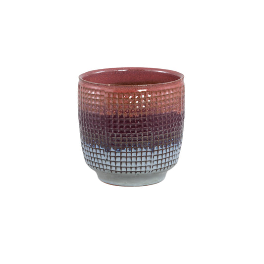 Elana Paarse Ronde Keramische Pot Ombre Pattern - Set van 8 - 8 Sets 16.5x16.5x16.5 cm