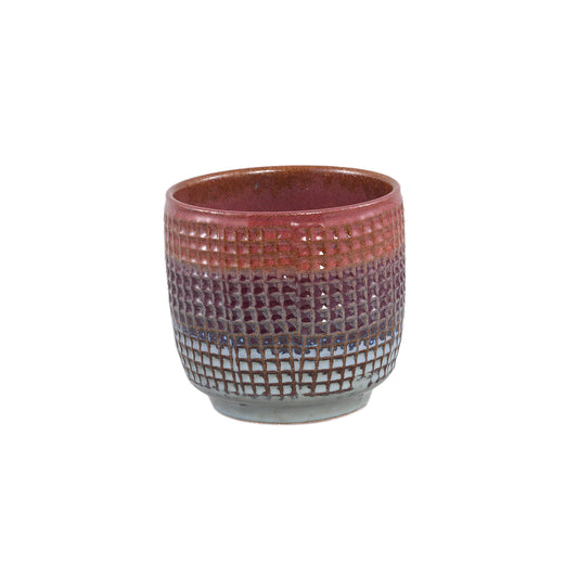 Elana Paarse Ronde Keramische Pot Ombre Patroon Set van 12 Stuks - 12 Sets 13.5x14.5x14.5 cm