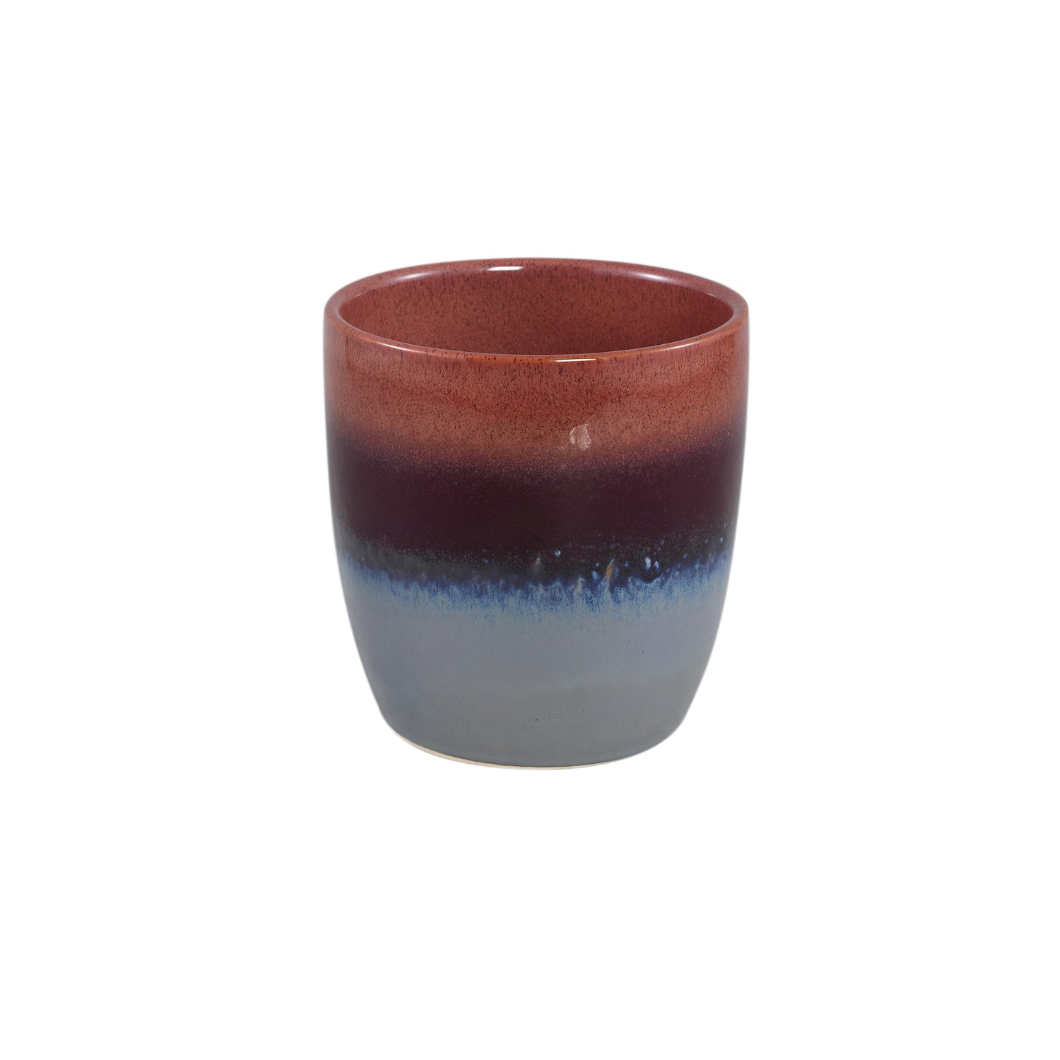 Braxton Paarse Ombre Glazuurde Keramische Pot L - Set van 4 Stuks - 4 Sets 16x15.5x15.5 cm