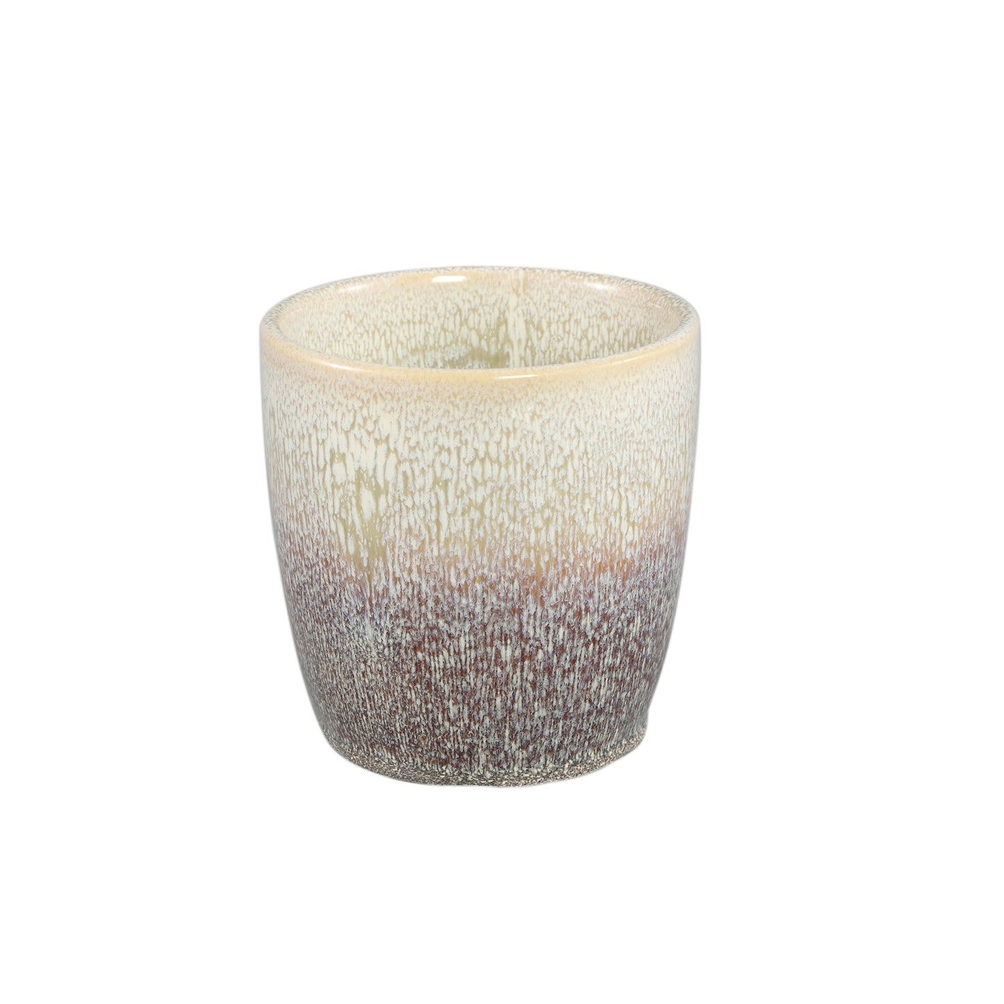 Braxton Bruin Ombre Glazuurde Keramische Pot M – Set van 8 Stuks - 8 Sets 13.5x13.5x13.5 cm