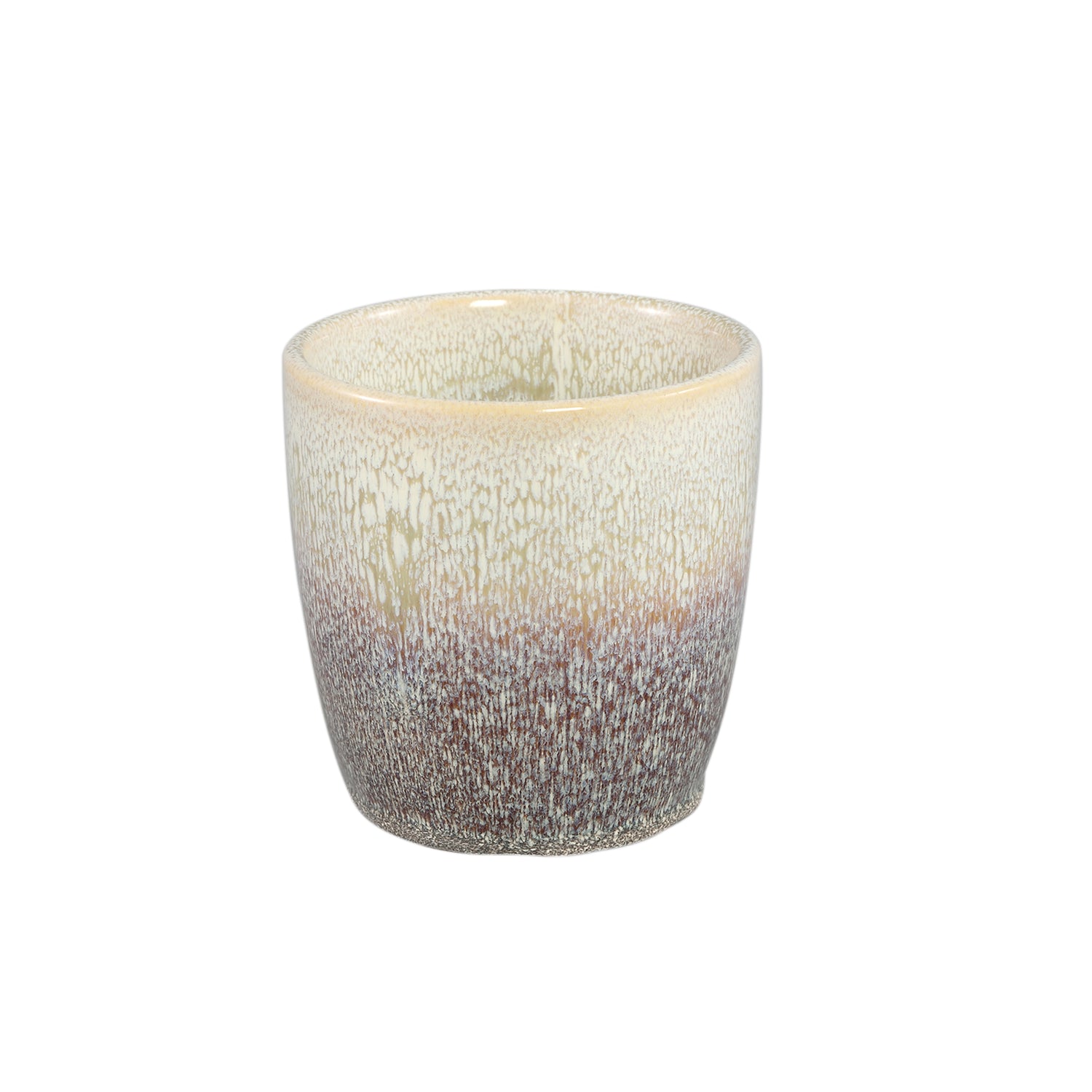 Braxton Bruin Ombre Glazuurde Keramische Pot M – Set van 8 Stuks - 8 Sets 13.5x13.5x13.5 cm