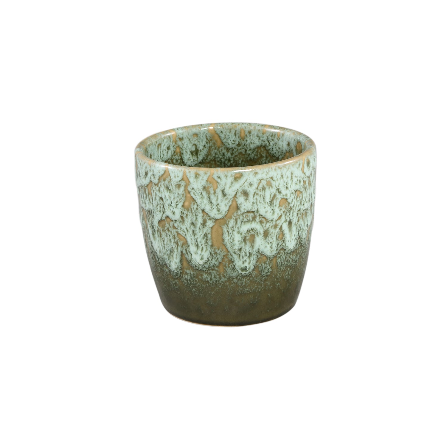 Braxton Donkergroen Geglazuurde Keramische Pot S - Set van 12 10x10.5x10.5 cm
