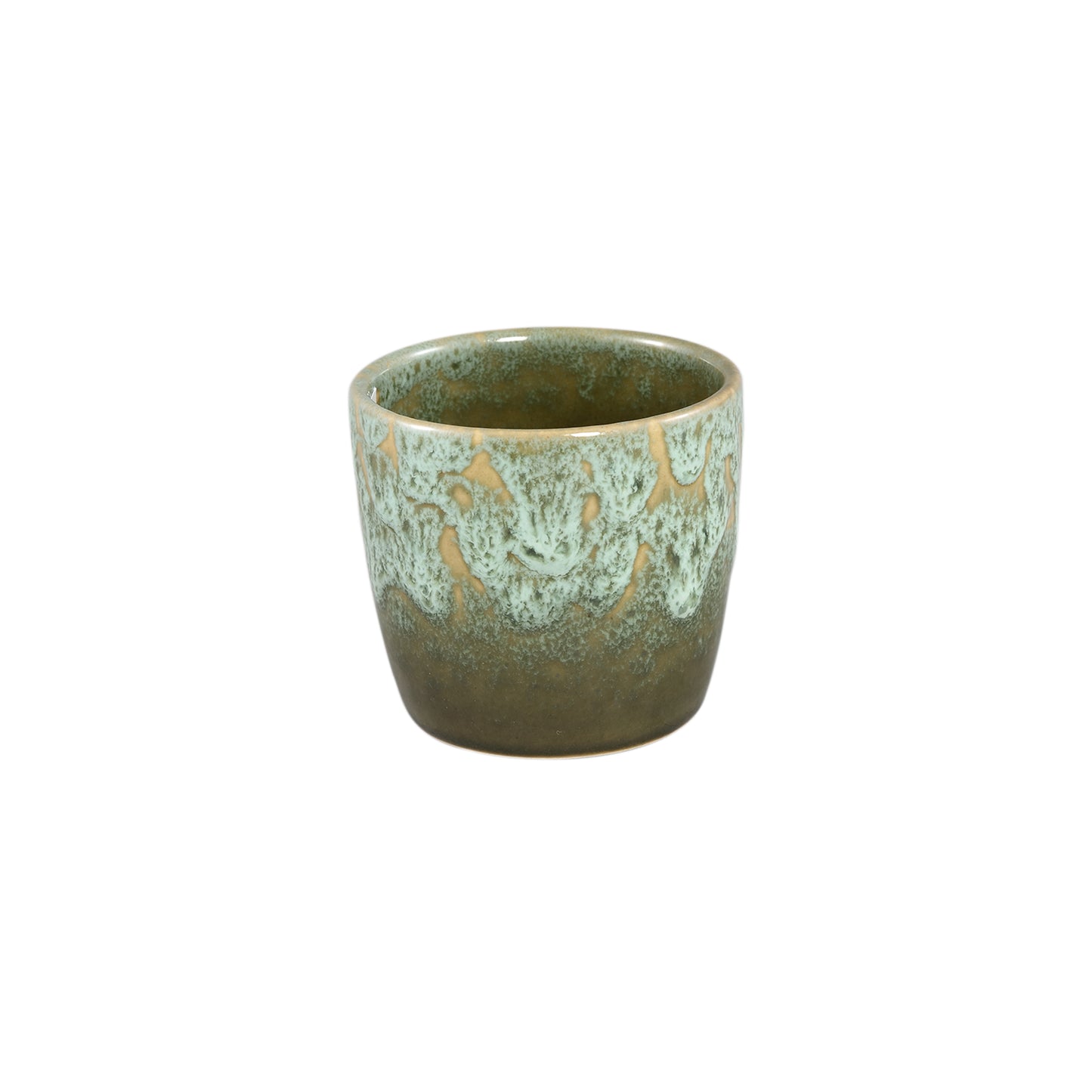 Braxton Donkergroen Geglazuurde Keramische Pot XS Set van 12 Stuks - 12 Sets 7x7.5x7.5 cm