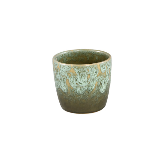 Braxton Donkergroen Geglazuurde Keramische Pot XS Set van 12 Stuks - 12 Sets 7x7.5x7.5 cm