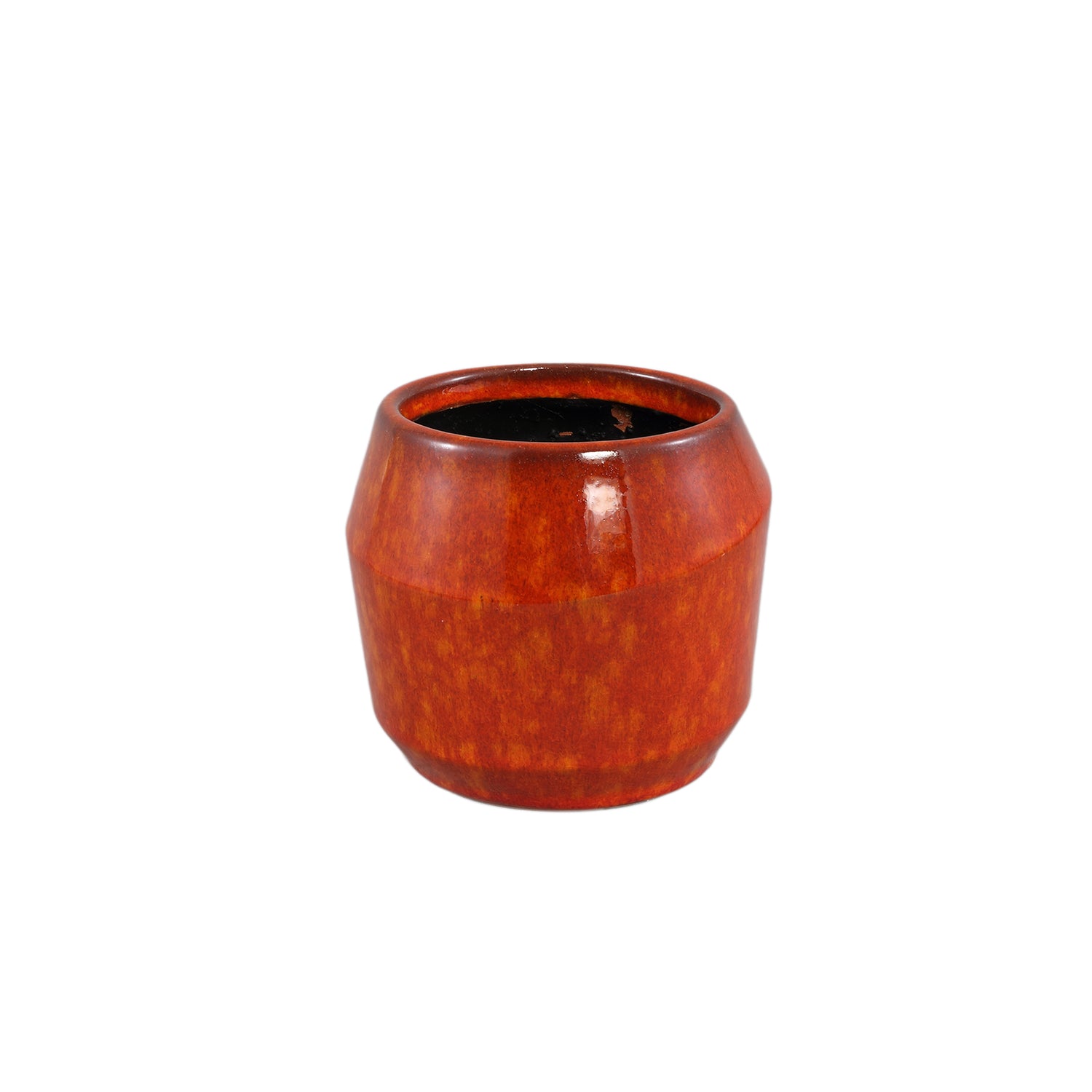 Portian Oranje Geglazuurde Keramische Pot S - Set van 12 Stuks - 12 Sets 11.5x13x13 cm