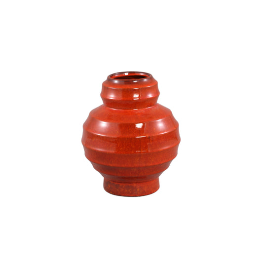 Portian Orange Glazed Ceramic Vase Layered S