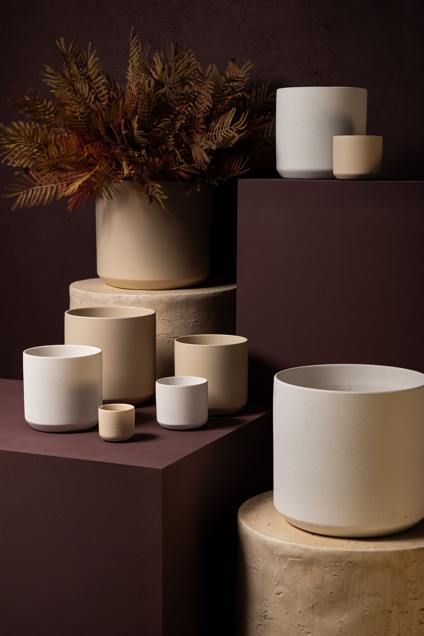 Fatima White Round Ceramic Pot XL