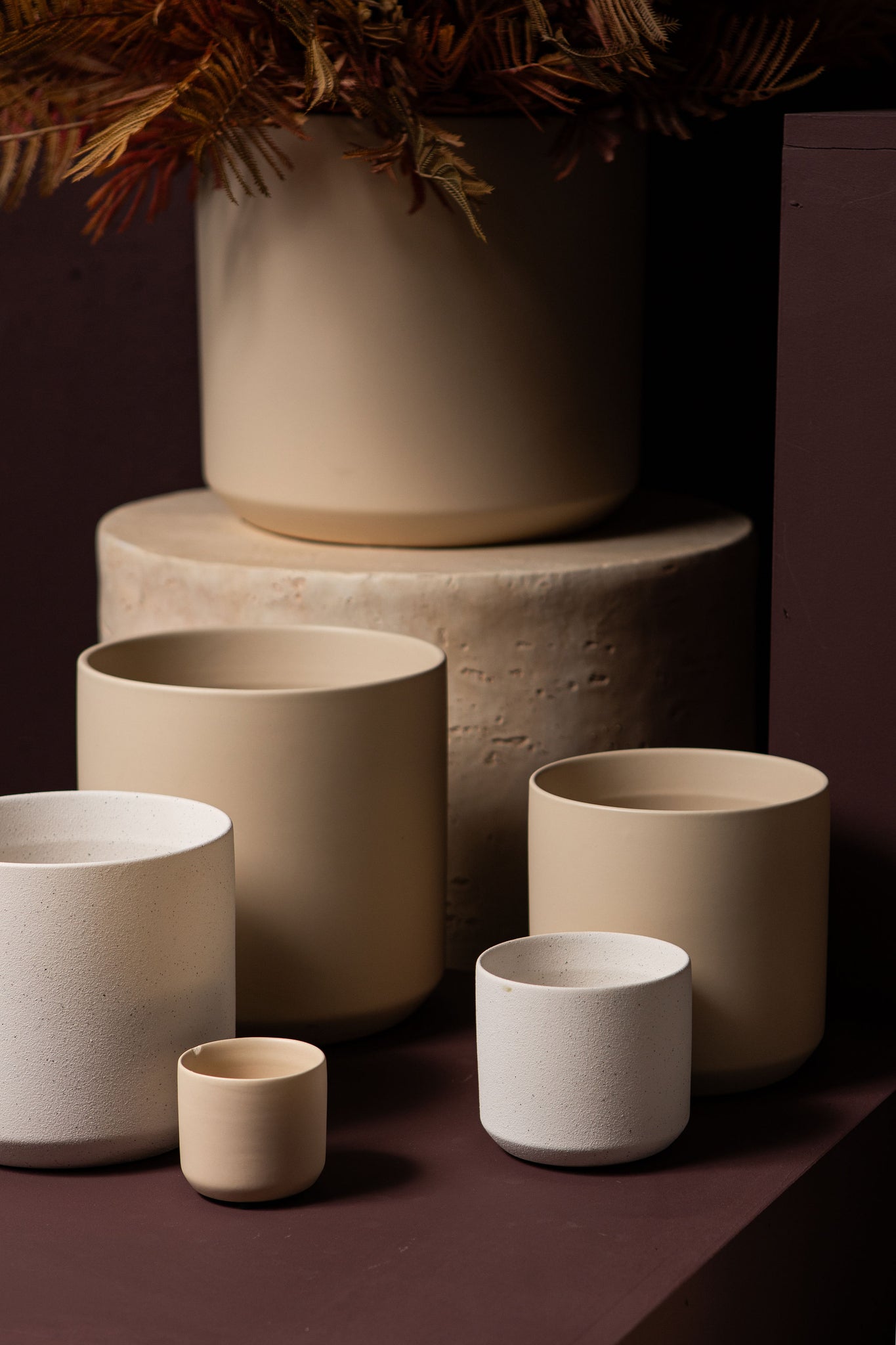 Fatima White Round Ceramic Pot XL