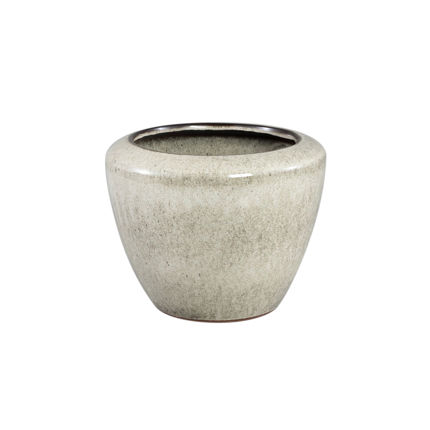 Kyleigh Beige Ronde Keramische Pot Glad Set van 2 - 2 Sets 24x29.5x29.5 cm