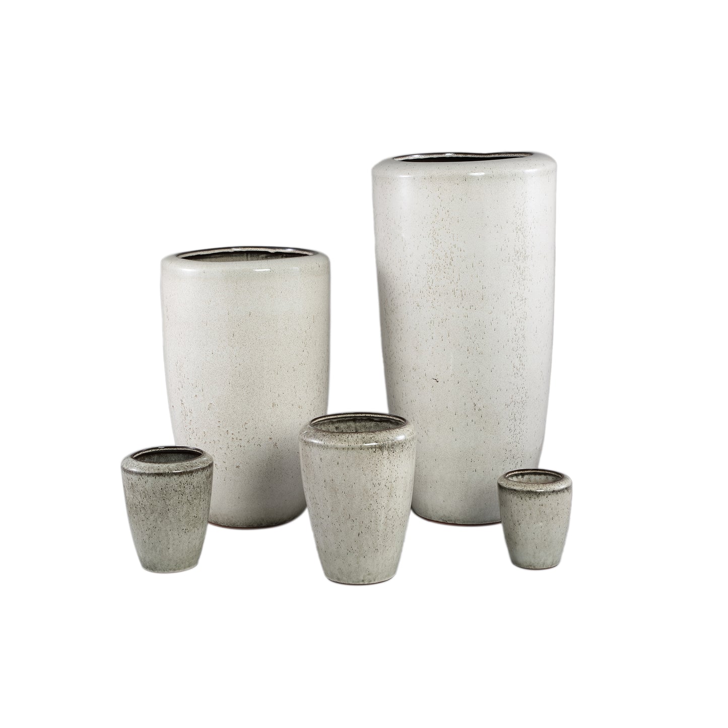 Kyleigh Beige Round Ceramic Pot Smooth High XL