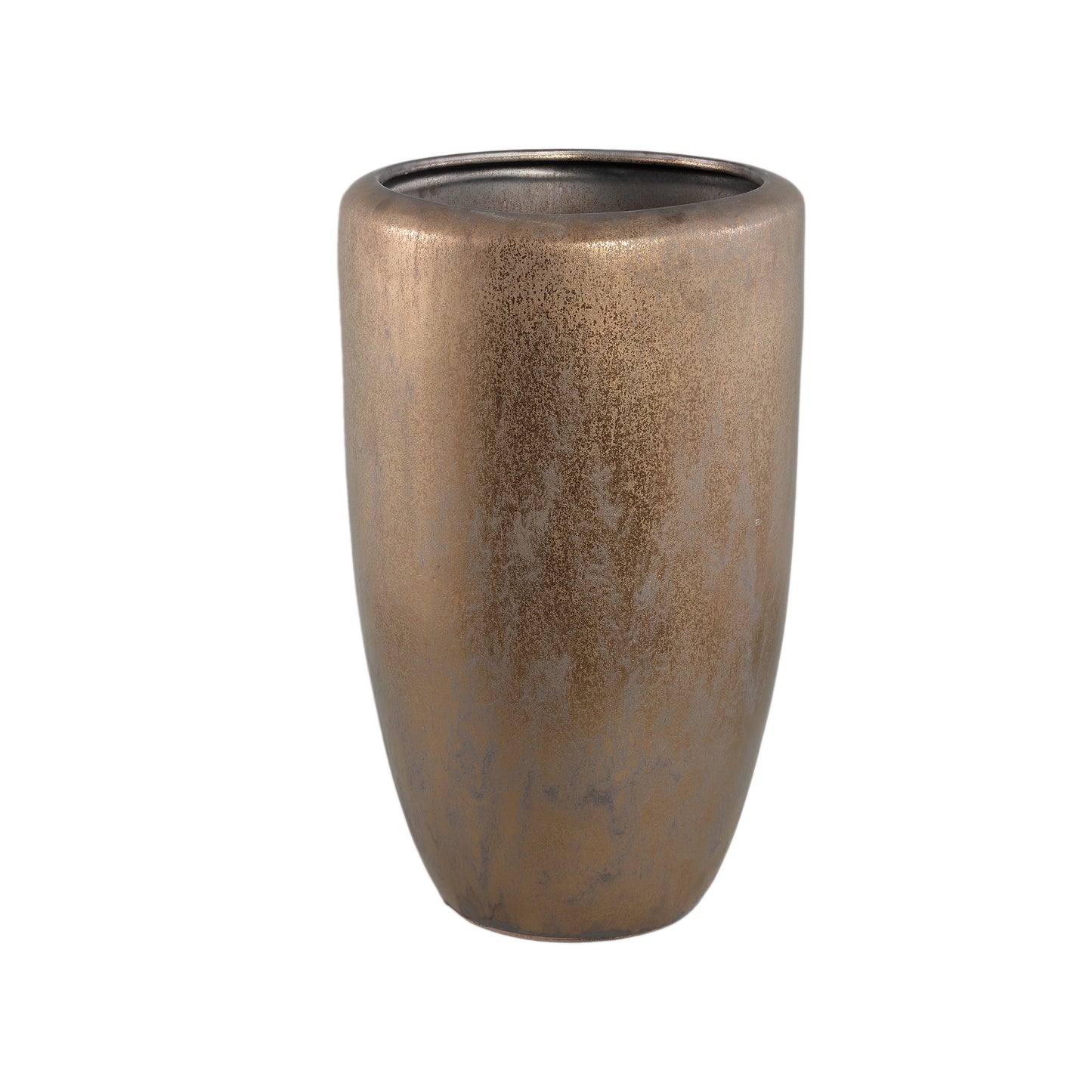 Kyleigh Bronzen Ronde Keramische Pot Glad Hoog L 58x35x35 cm