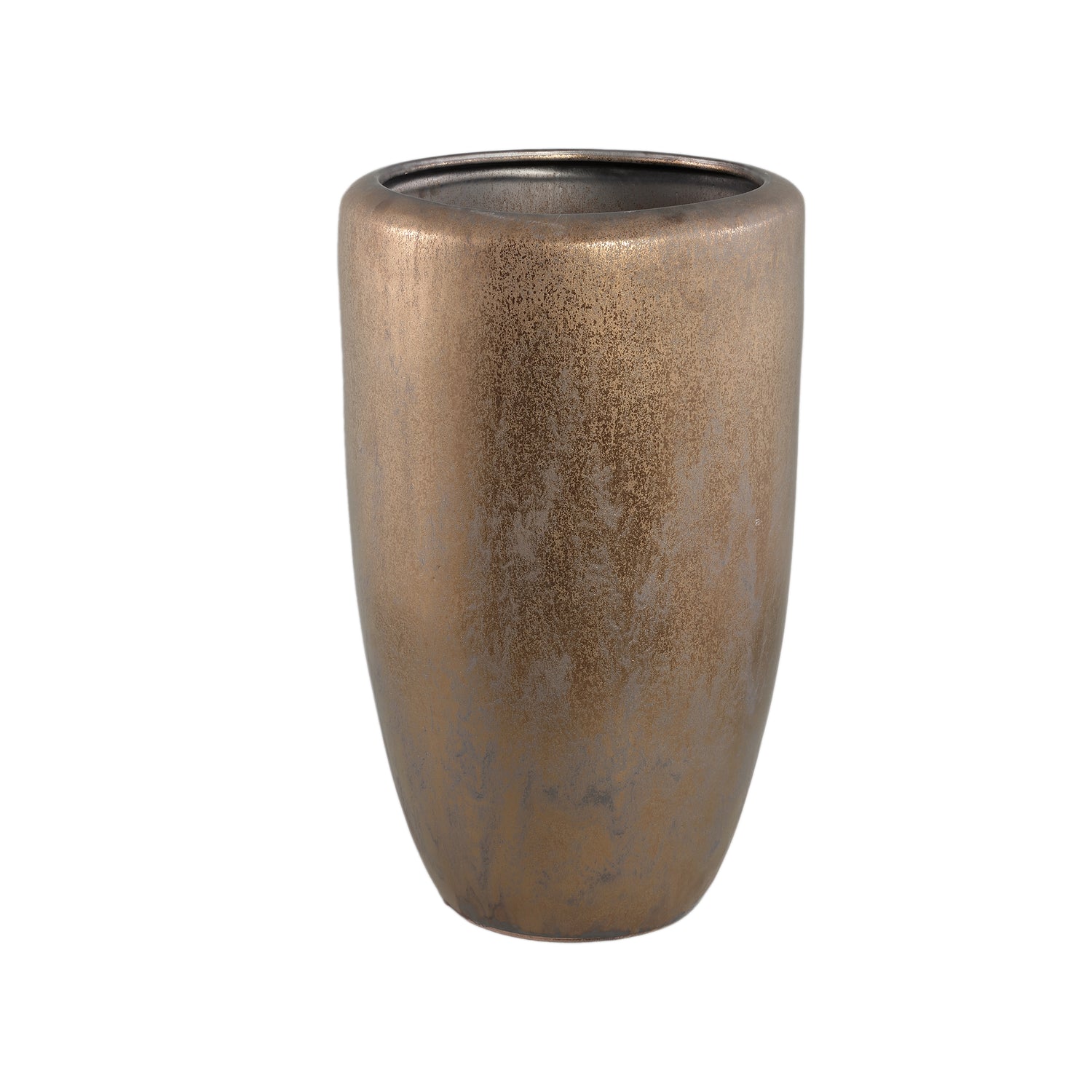 Kyleigh Bronzen Ronde Keramische Pot Glad Hoog L 58x35x35 cm