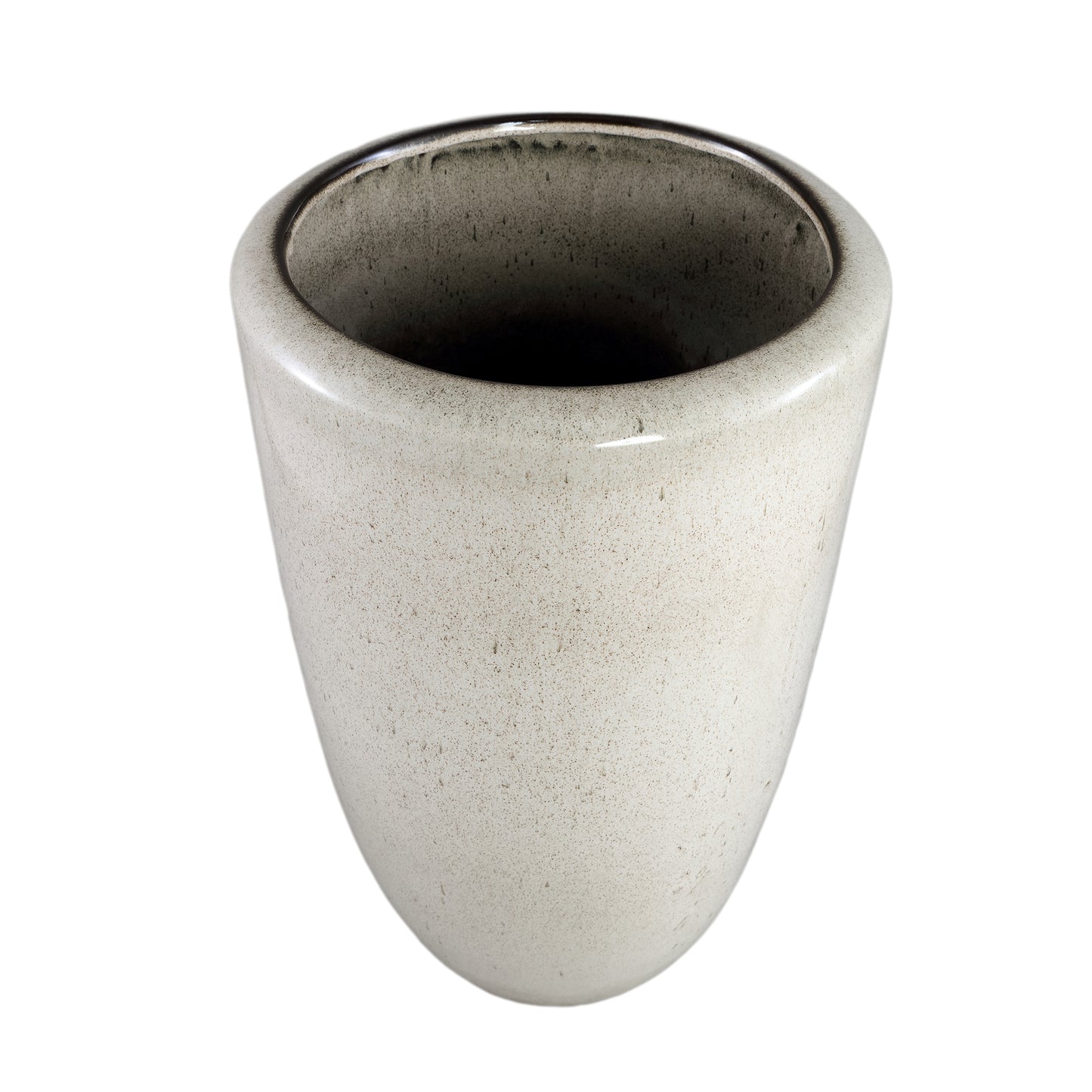 Kyleigh Beige Round Ceramic Pot Smooth High M
