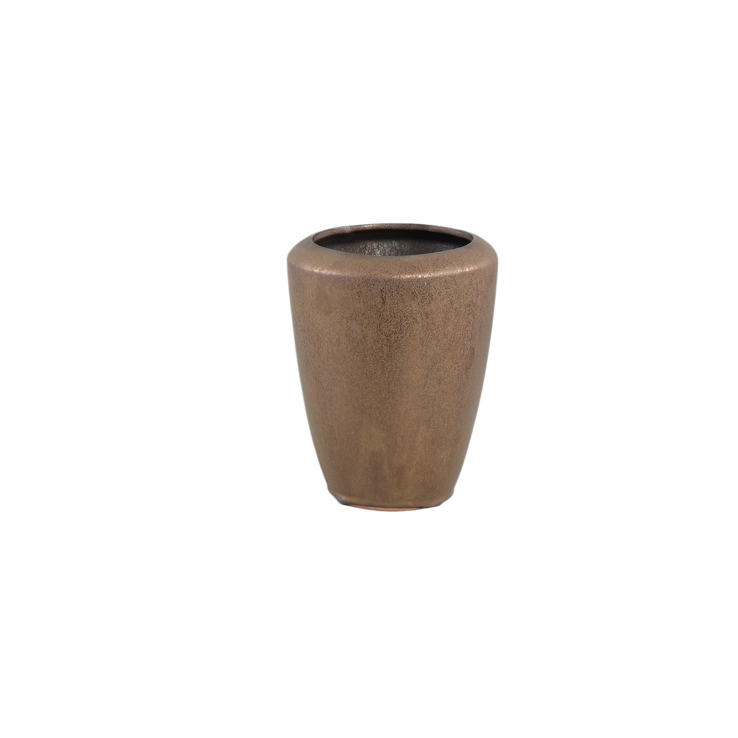 Kyleigh Brons Ronde Keramische Pot Glad Set van 4 Stuks - 4 Sets 22x17x17 cm
