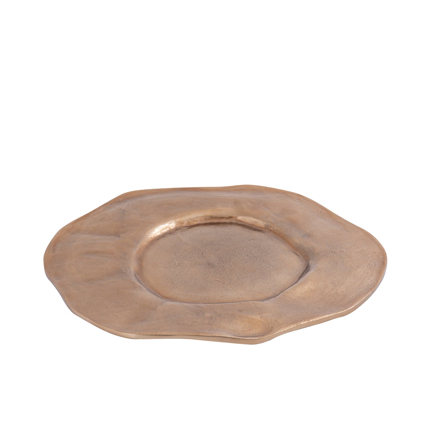Linke Bruin-Goud Aluminium Golvend Organisch Dienblad L 3x58x58 cm