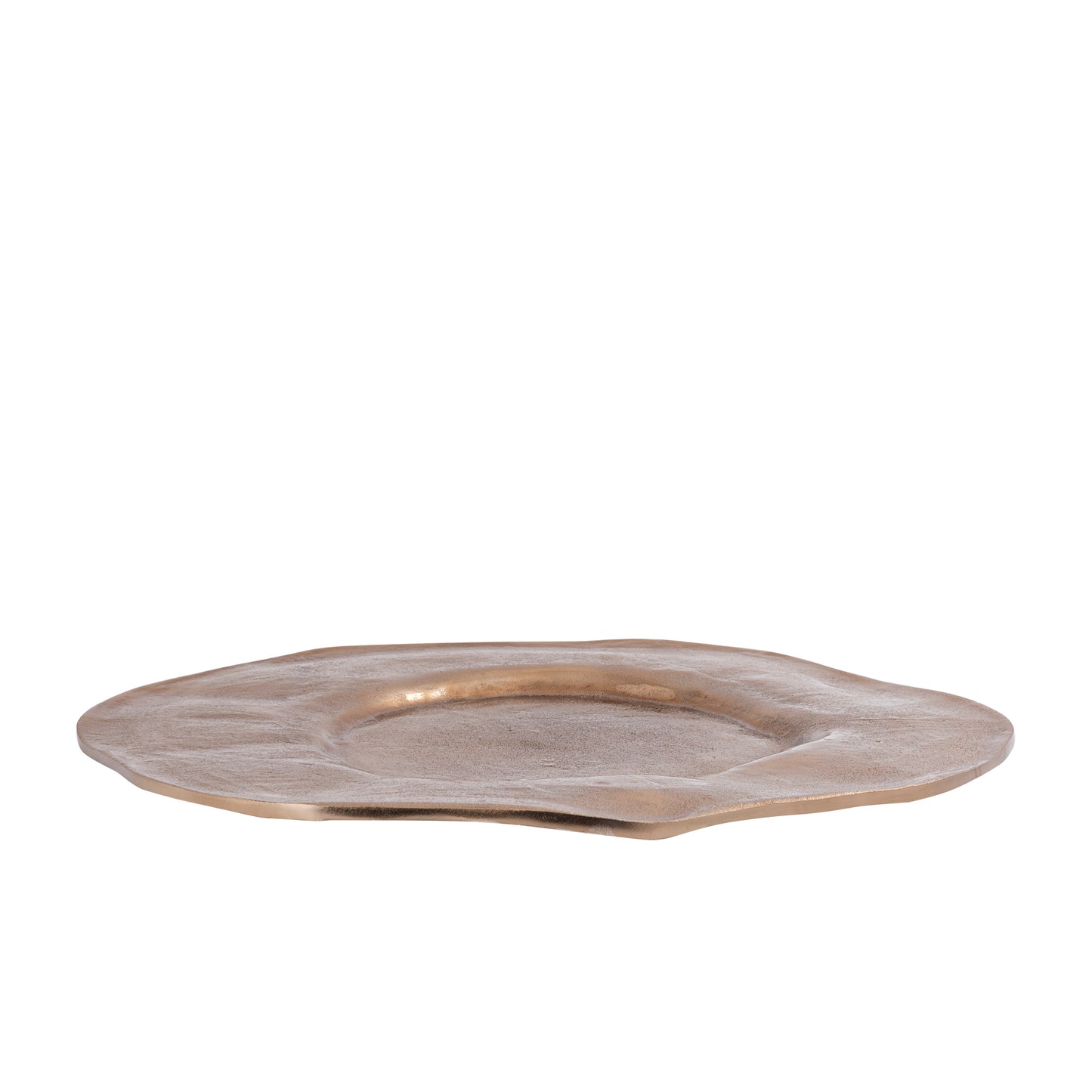Linke Bruin-Goud Aluminium Golvend Organisch Dienblad L 3x58x58 cm