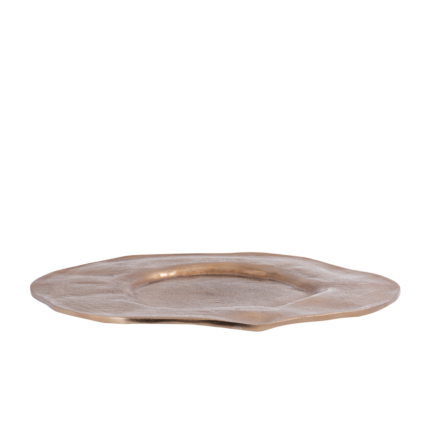 Linke Bruin-Goud Aluminium Golvend Organisch Dienblad L 3x58x58 cm