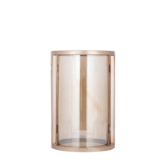 Jarie Bruin-Goud Windlicht Roestvrijstalen Frame Stormlight S 28x18x18 cm