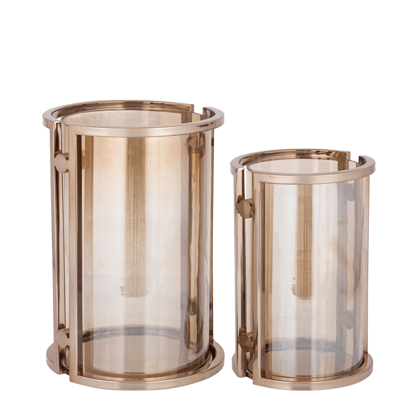 Jarie Bruin-Goud Roestvrijstalen Windlicht L 33x23x23 cm