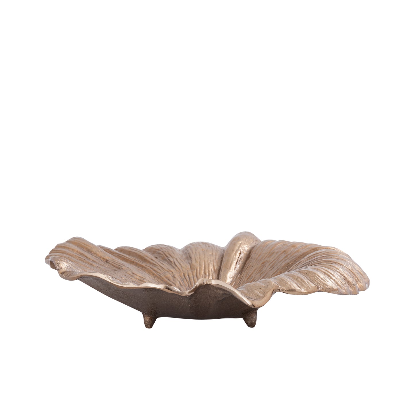 Losh Bruin-Goud Aluminium Golvende Bladerkom Ovaal 9x42x40 cm