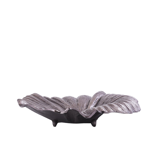 Losh Gunmetal Aluminium Golvende Blad Schaal Ovaal 9x42x40 cm