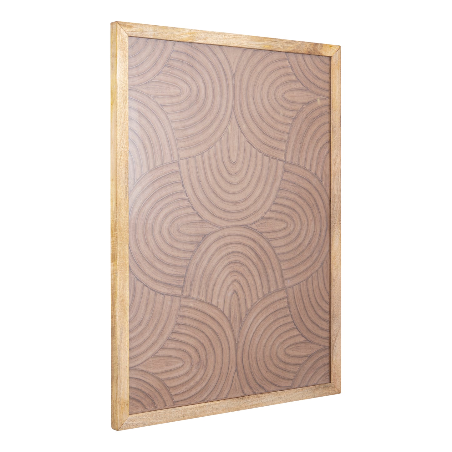 Elasah Bruin Houten Rechthoekig Wandpaneel Swirl Patroon 102x76x3 cm