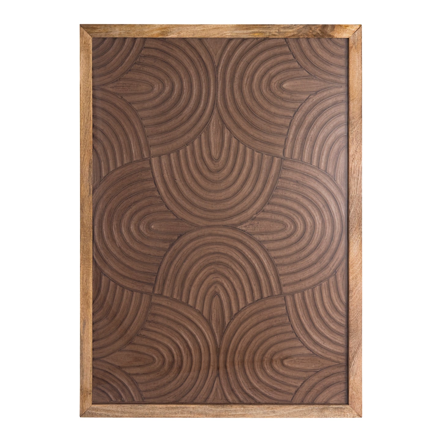 Elasah Bruin Houten Rechthoekig Wandpaneel Swirl Patroon 102x76x3 cm