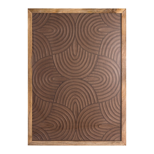Elasah Bruin Houten Rechthoekig Wandpaneel Swirl Patroon 102x76x3 cm