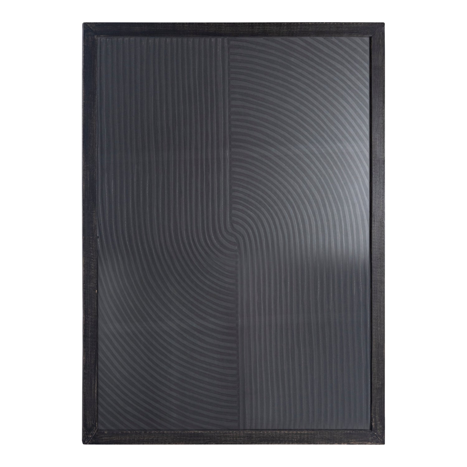 Elasah Zwart Houten Rechthoekig Wandpaneel Lijnpatroon 102x76x3 cm