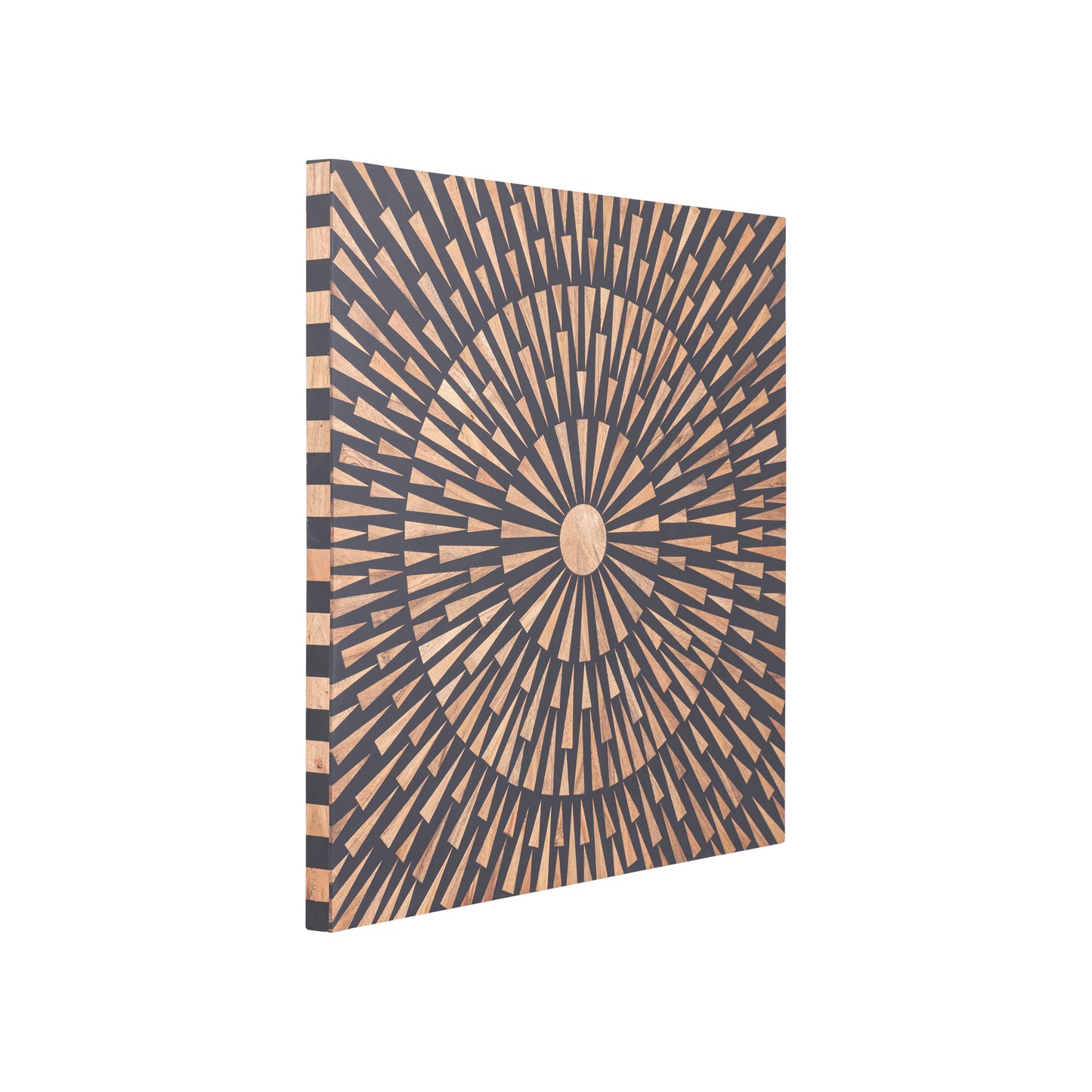 Jordie Bruin Houten Rechthoekig Wandpaneel Met Rond Patroon 60x60x3 cm