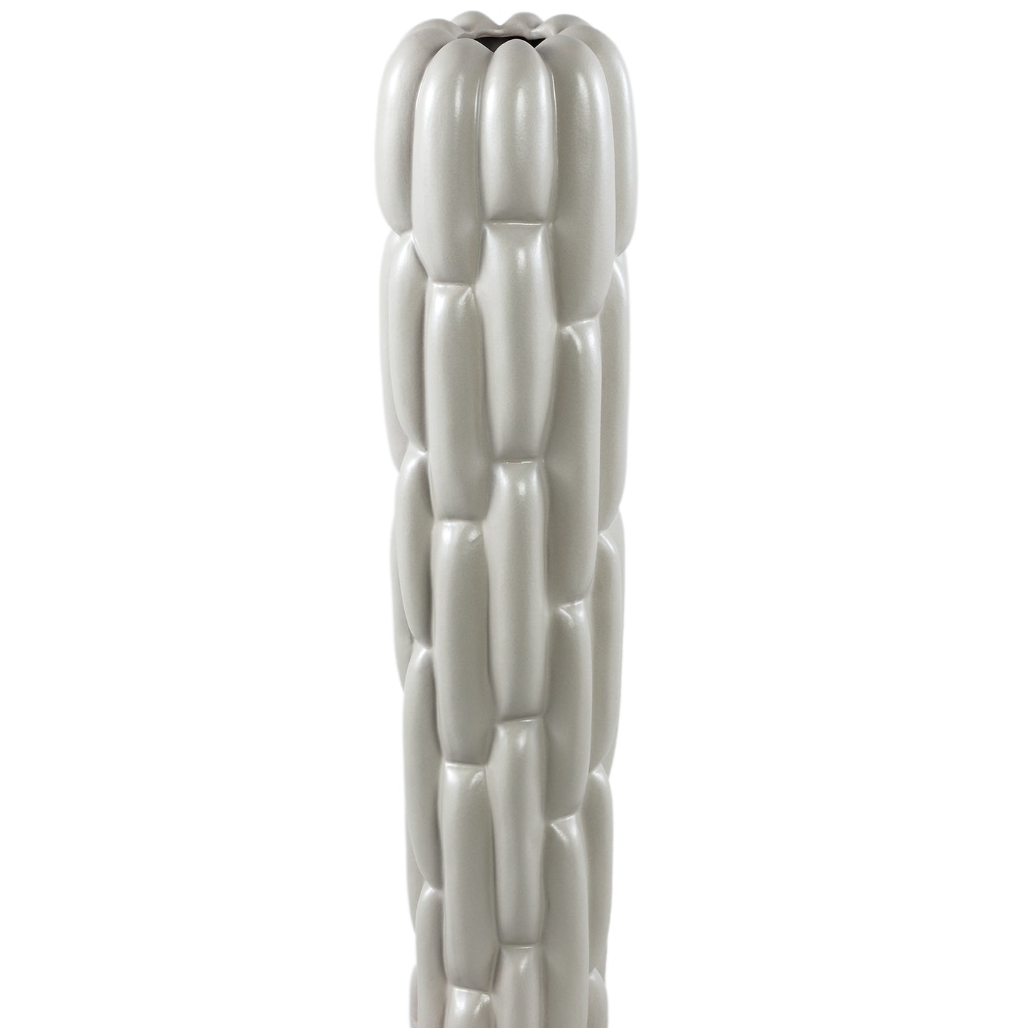 Seanis Grijze Ronde Keramische Vaas Blokpatroon L 71x17x17 cm