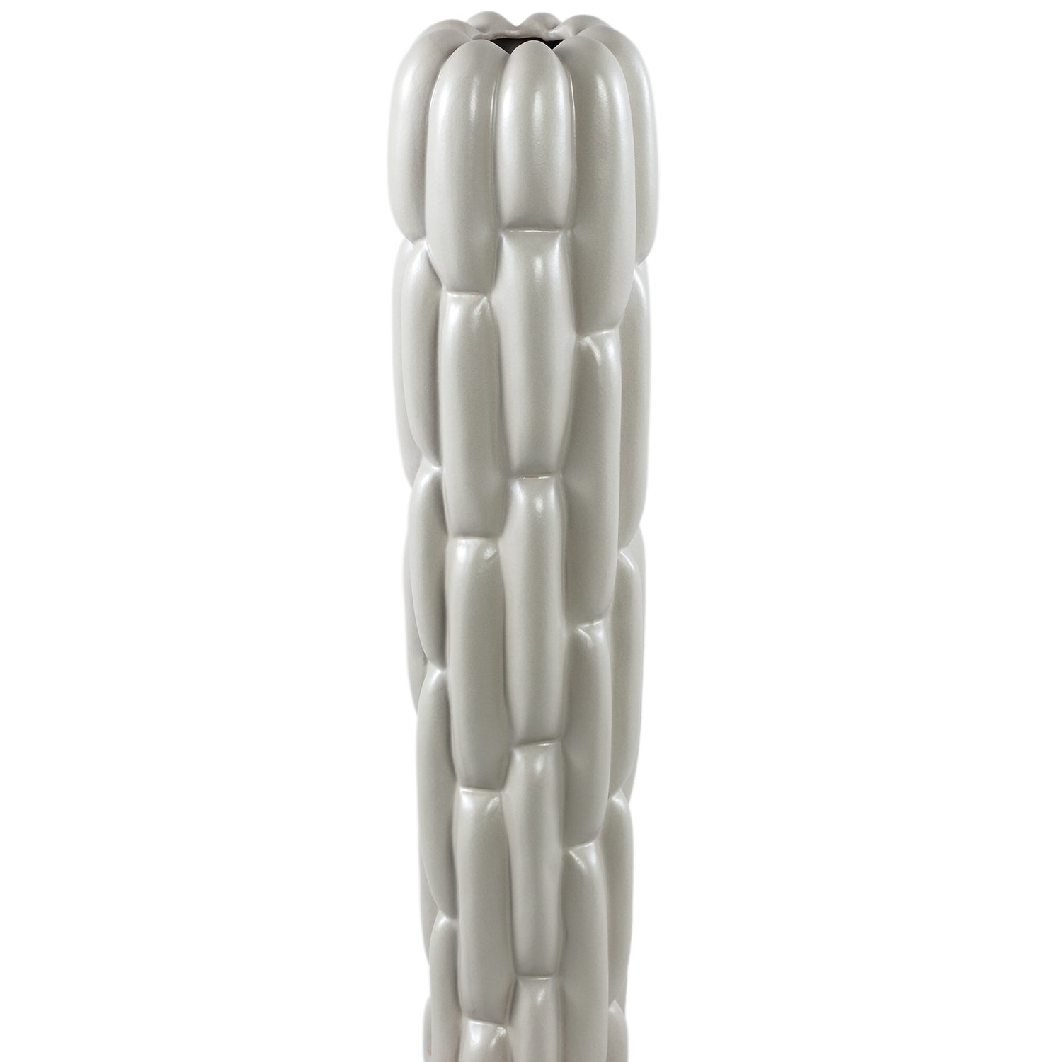Seanis Grijze Ronde Keramische Vaas Blokpatroon L 71x17x17 cm