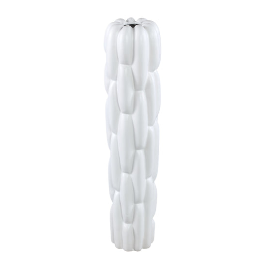 Seanis Witte Ronde Keramische Vaas Blokpatroon Set van 2 - 2 Sets 61x14.5x14.5 cm