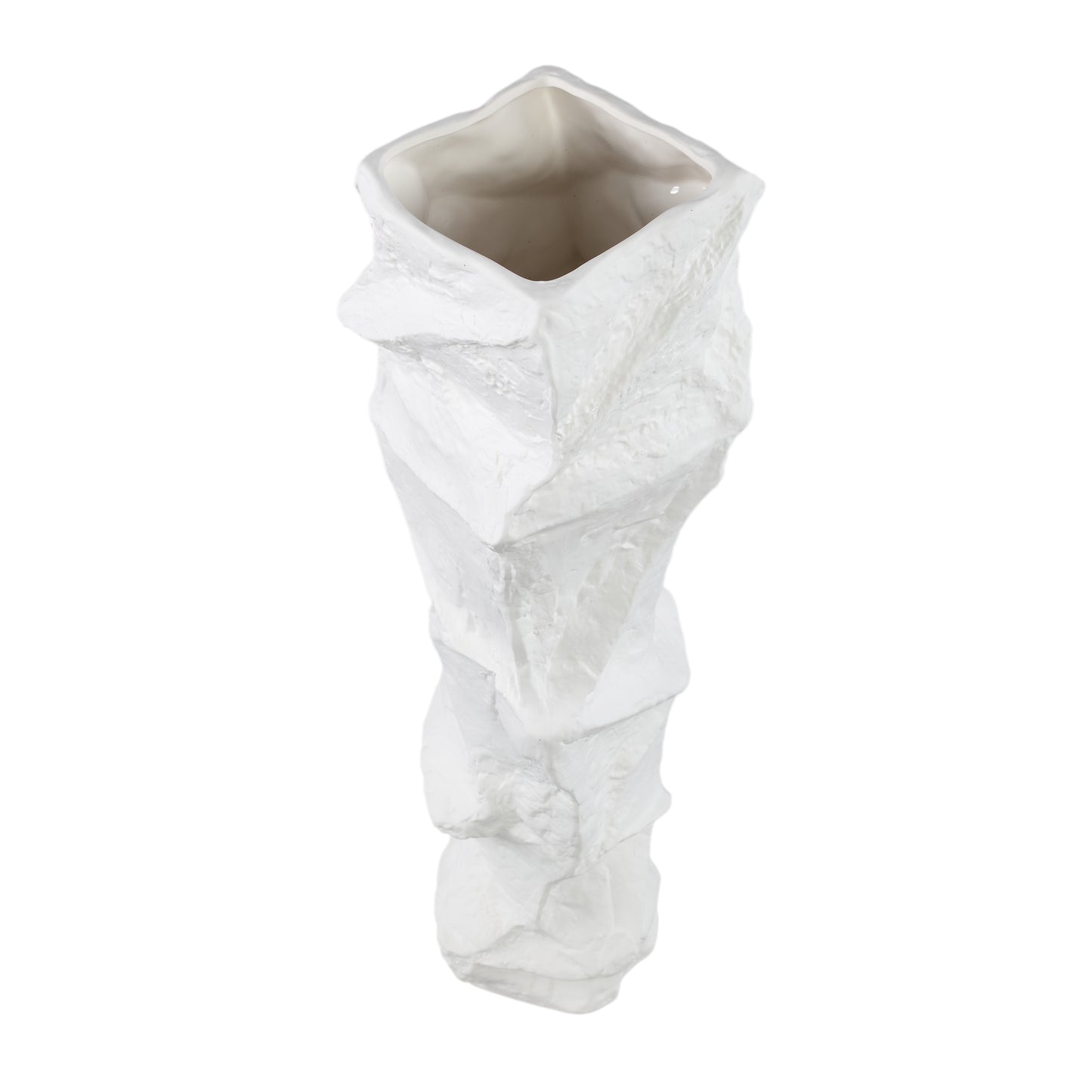 Kellie White Ceramic Organic Shaped Vase High