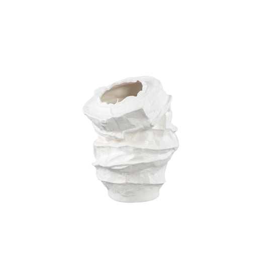 Aharon Witte Keramische Vaas Onregelmatig Gevormd Breed Set van 2 - 2 Sets 31x26x24 cm