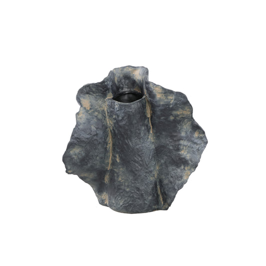 Aleigha Zwarte Keramische Vaas Organische Vorm M Set van 4 Stuks - 4 Sets 26x27x14 cm