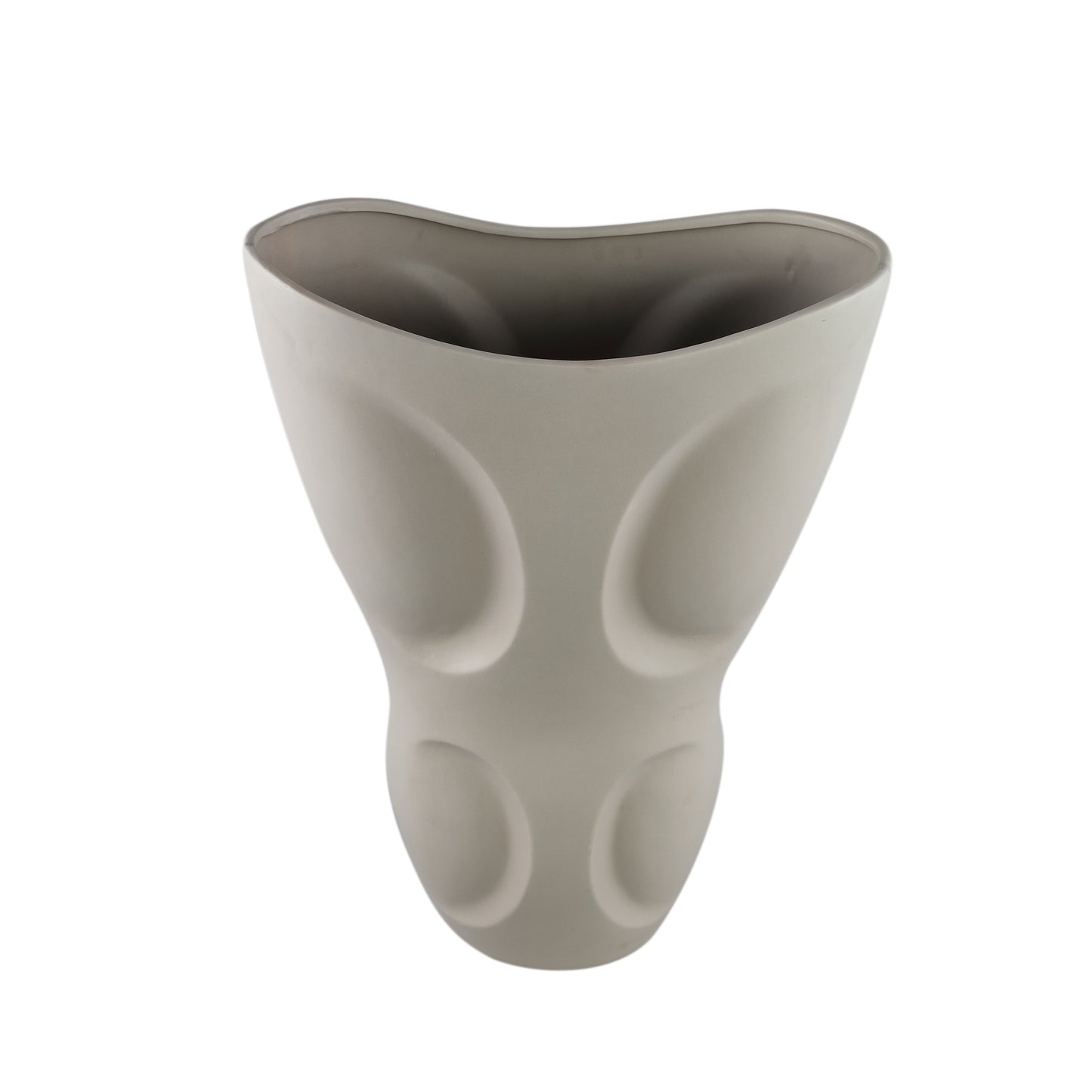 Dayna Grey Oval Ceramic Vase With Pattern L