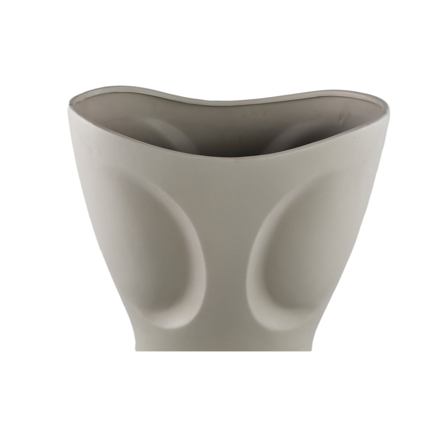 Dayna Grey Oval Ceramic Vase With Pattern L